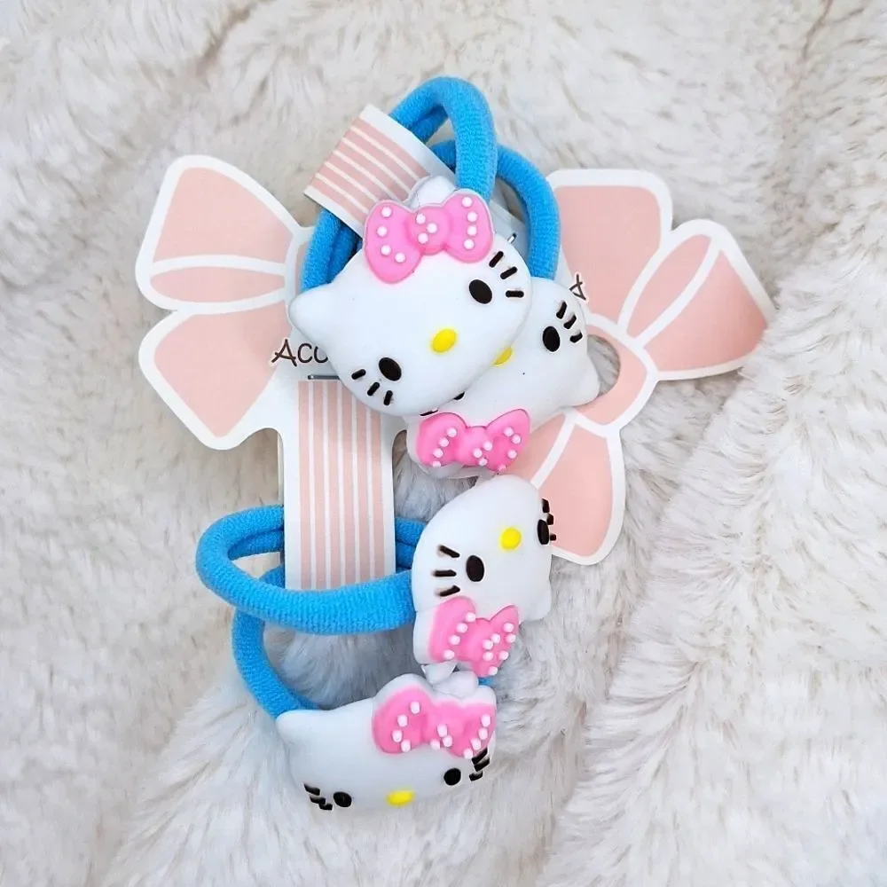 Hello kitty blue hair bands for braids and kids set